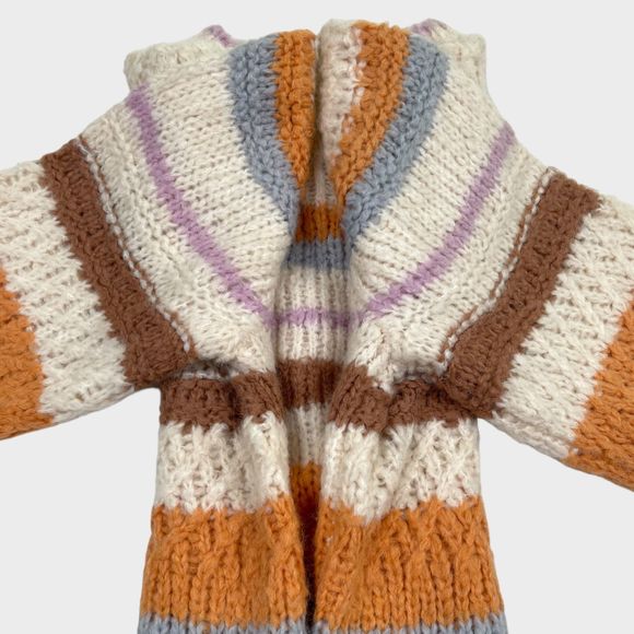 NWT Rebecca Taylor Fluffy Stripe Bishop Sleeve Knit Sweater Women's Small - Picture 12 of 14